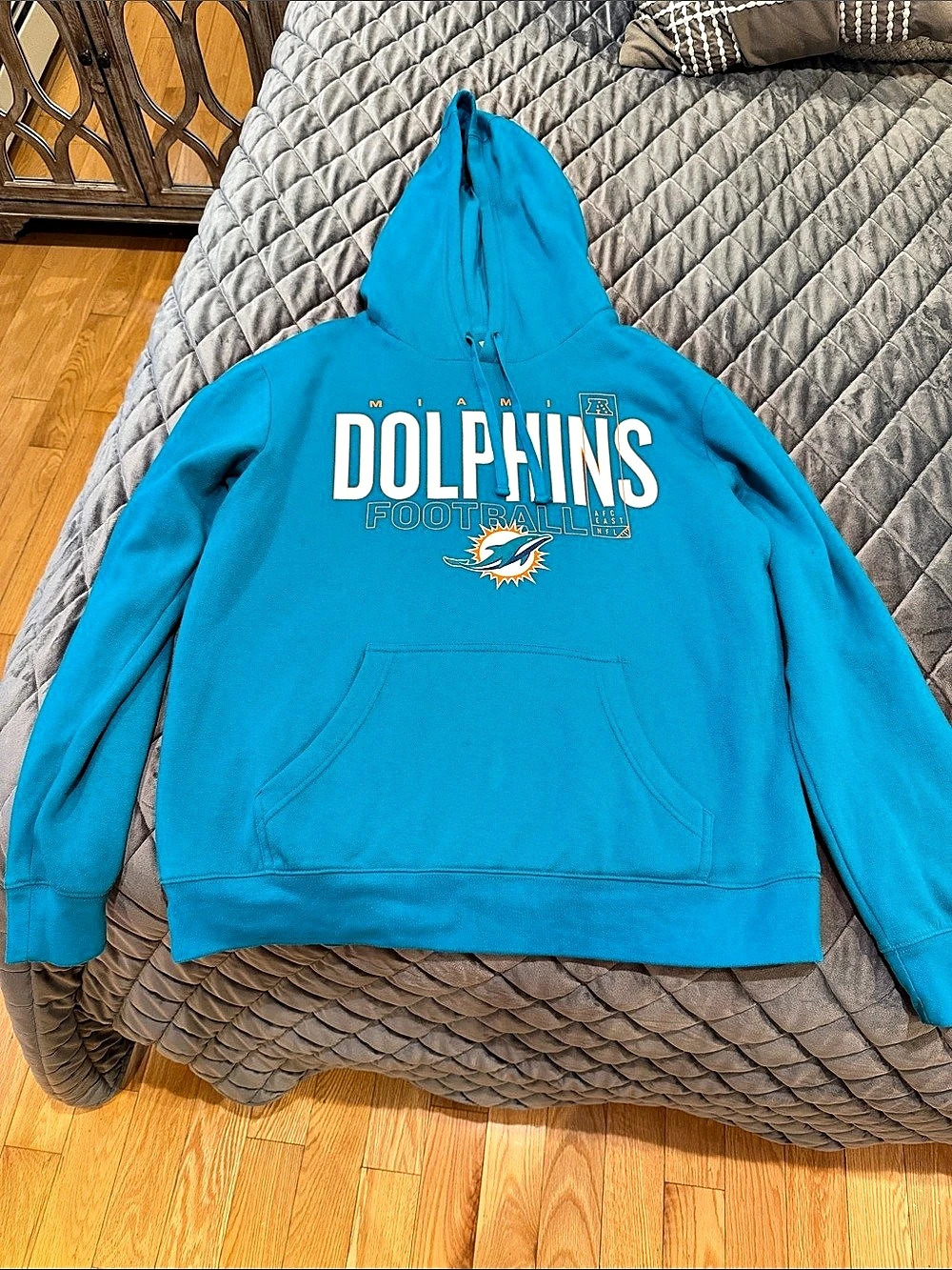 FANATICS NFL Miami Dolphins Football Hoodie Pullover Hoodie in Teal - mens size